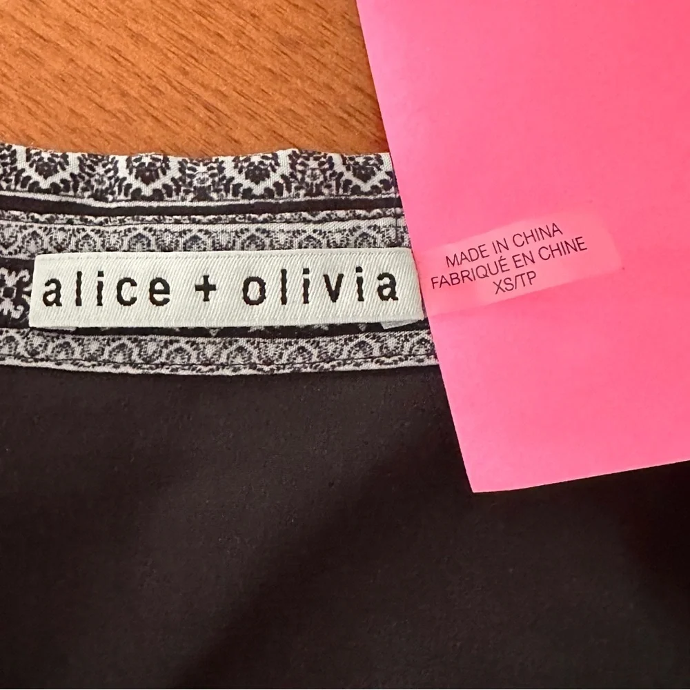 Alice + Olivia Bertha Women’s Mixed Print Long Sleeve Minidress XS - Picture 7 of 9